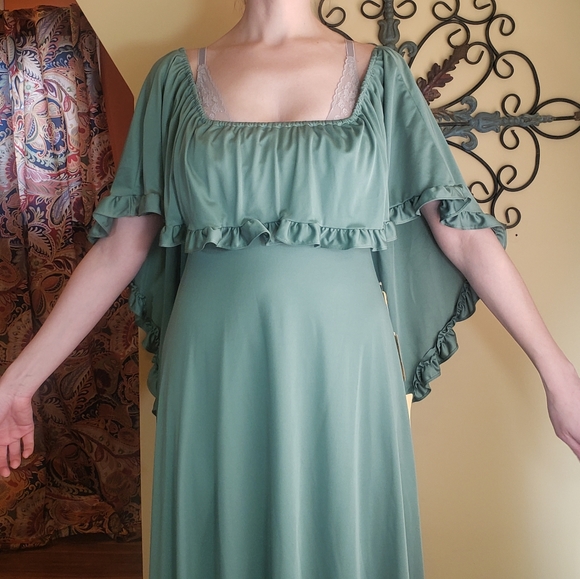Vintage Green Dress, Sz S - Picture 1 of 12